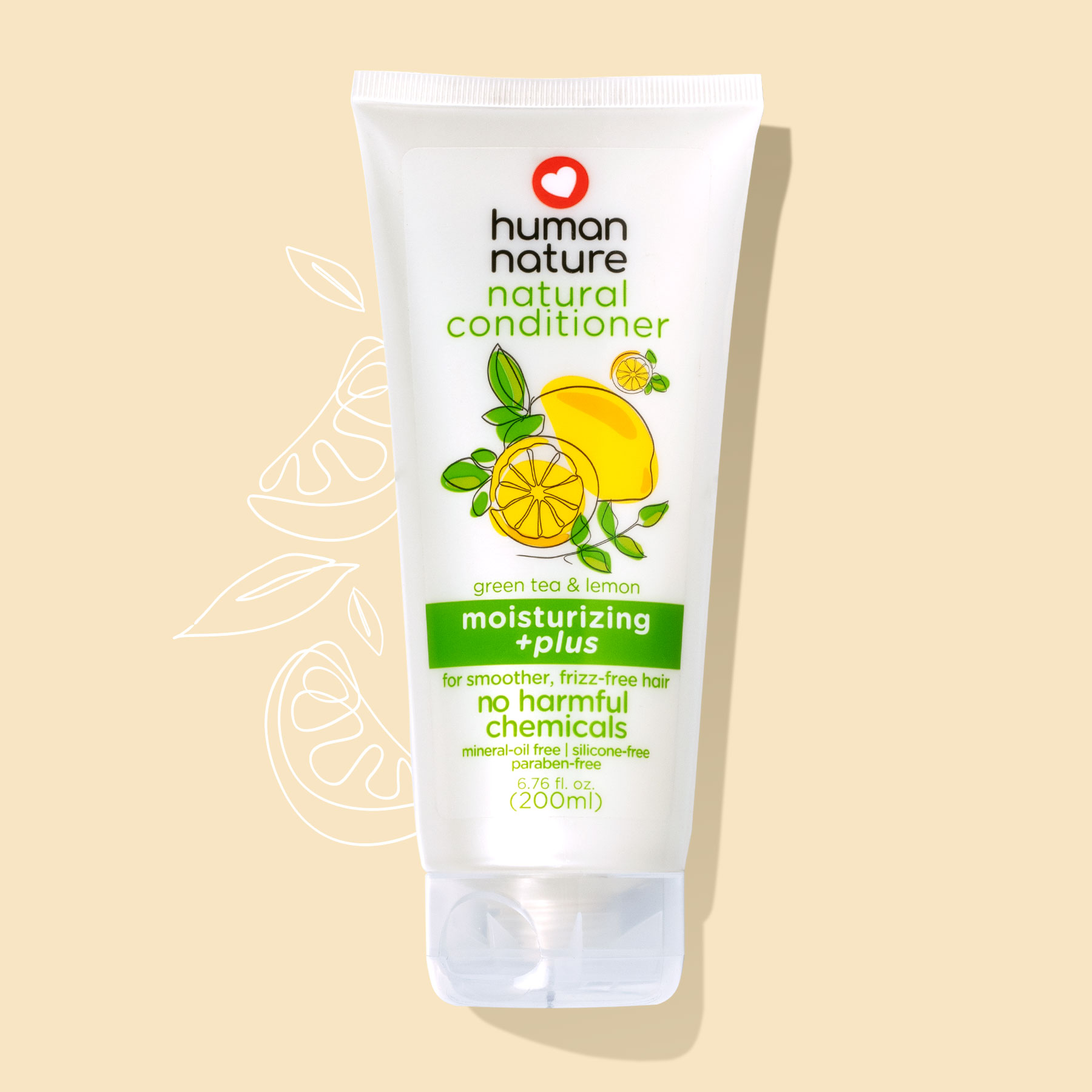 Human Nature's Green Tea & Lemon Moisturizing +Plus Natural Conditioner for smoother, frizz-free hair